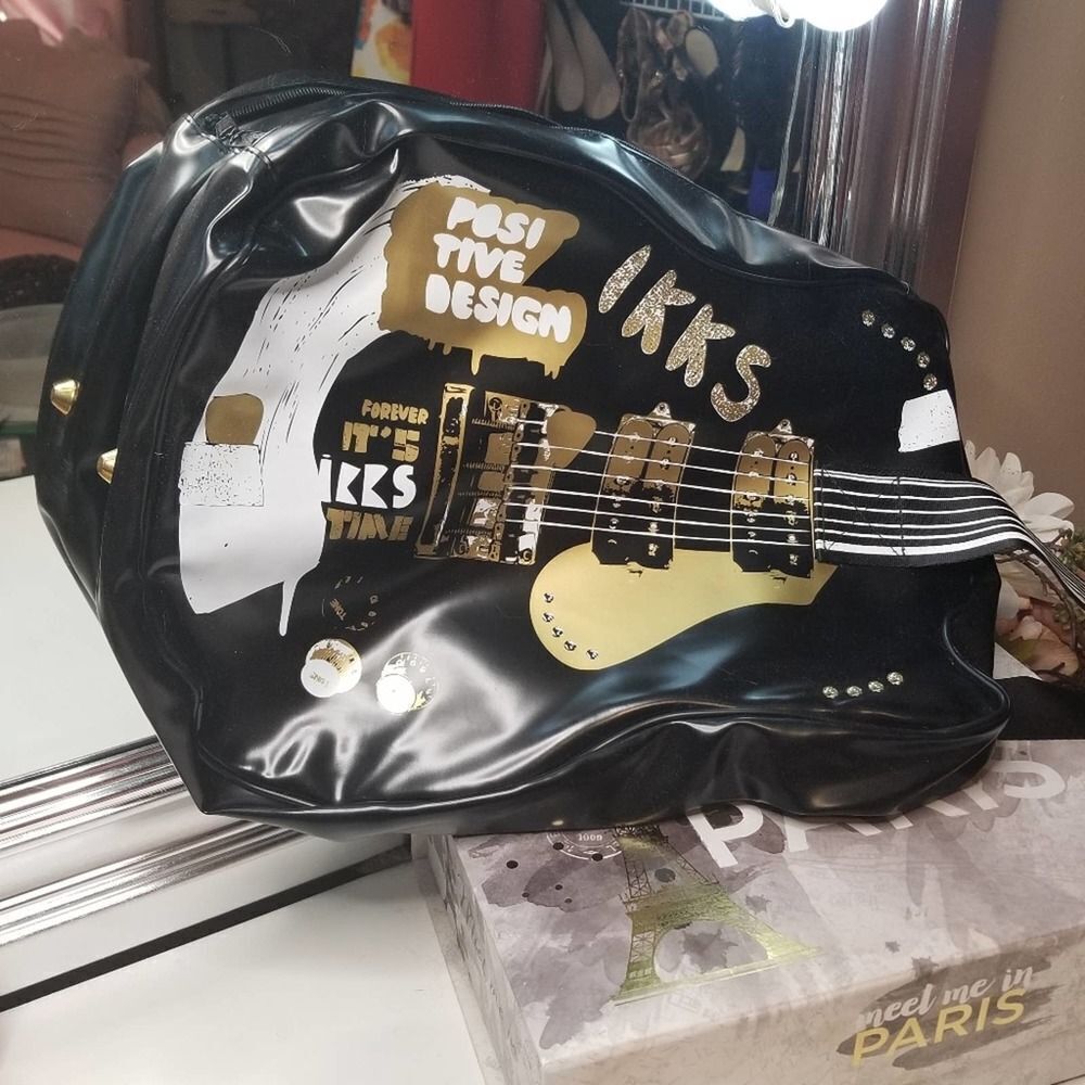 IKKS Black & Gold Guitar Shoulder Bag